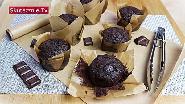 Najlepsze muffiny czekoladowe z czekoladą (king size)